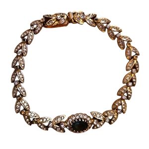 Vintage Atwood & Sawyer Gold & Sapphire Accent Bracelet, Signed